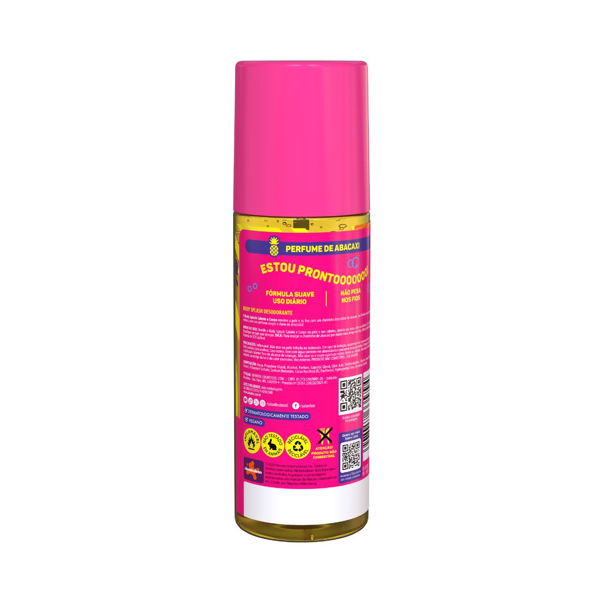 BODY SPLASH DESODORANTE SOS KIDS BOB ESPONJA SALON LINE 200ML