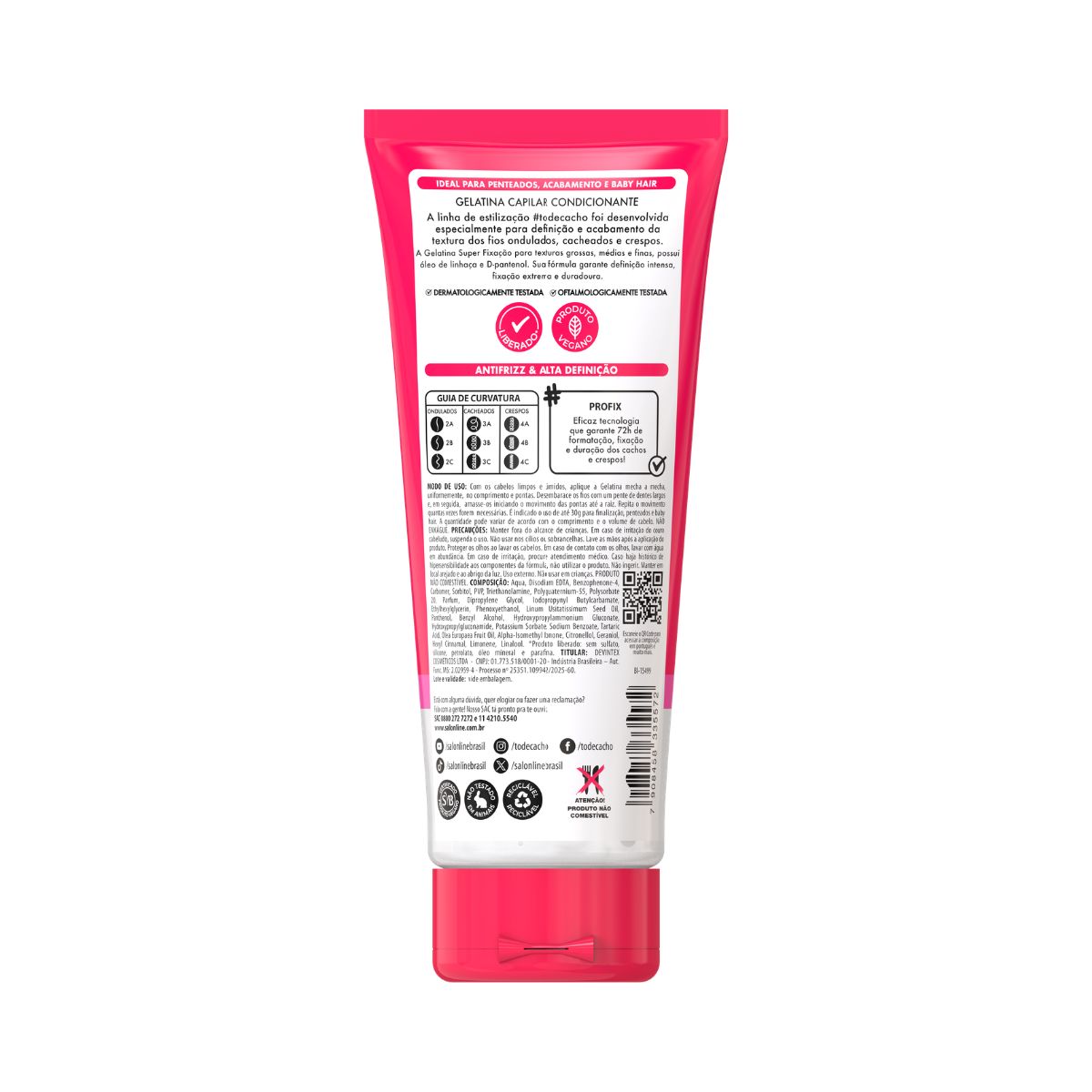 GELATINA CONDICIONADOR #TODECACHO SUPER FIXACAO SALON LINE 200GR