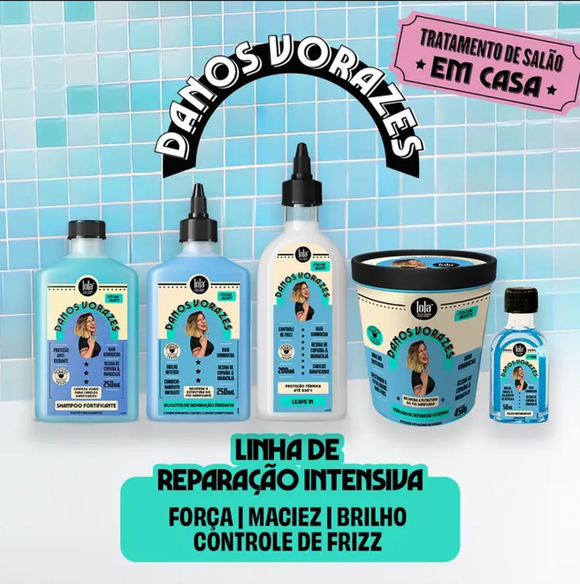 BOOSTER DANOS VORAZES LOLA COSMETICS 250ML + BRINDE ESCOVA MÁGICA