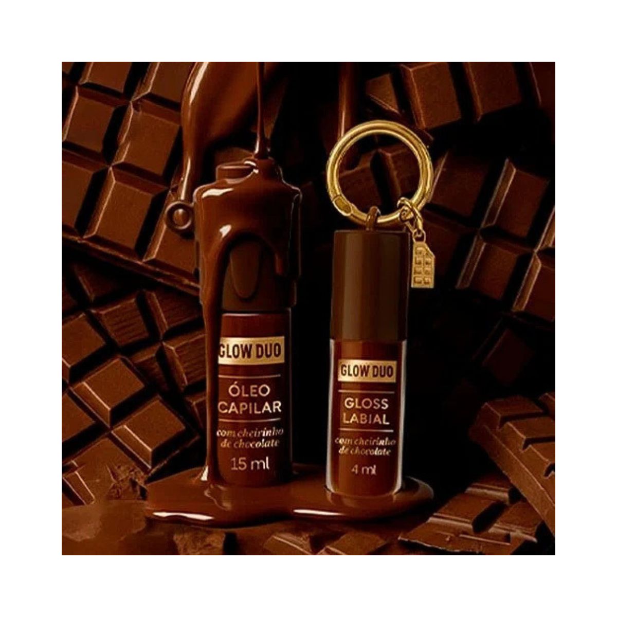 KIT OX MARI MARIA OLEO CAPILAR 15ML + GLOSS LABIAL 4ML COM CHEIRINHO DE CHOCOLAT