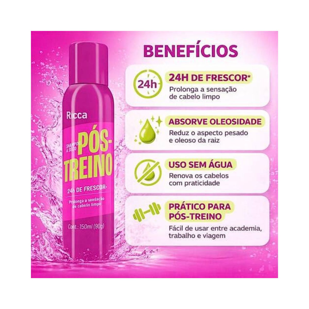 SHAMPOO A SECO PÓS-TREINO RICCA 150ML