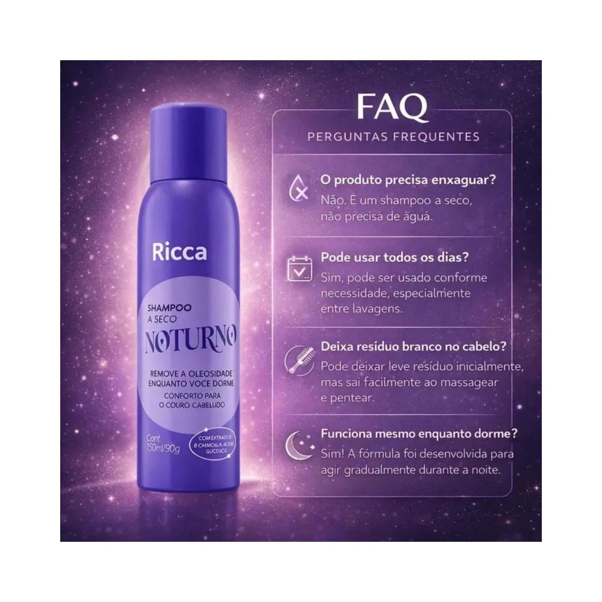 SHAMPOO A SECO NOTURNO RICCA 150ML