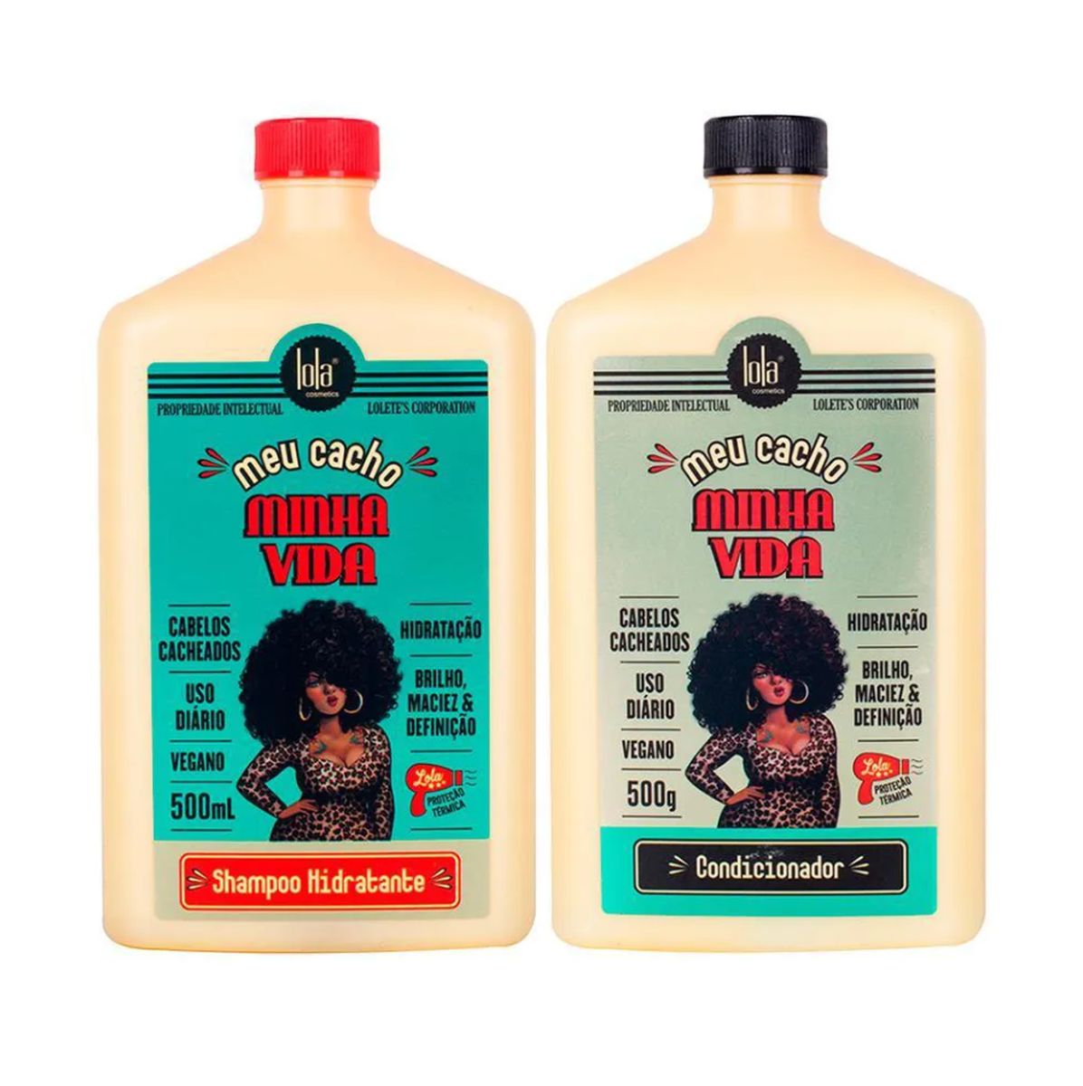 KIT SHAMPOO E CONDICIONADOR 500ML MEU CACHO MINHA VIDA LOLA