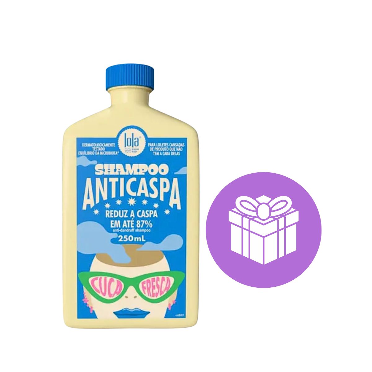 SHAMPOO ANTICASPA CUCA FRESCA LOLA COSMETICS 250ML COM ACESSORIO DE CABELO