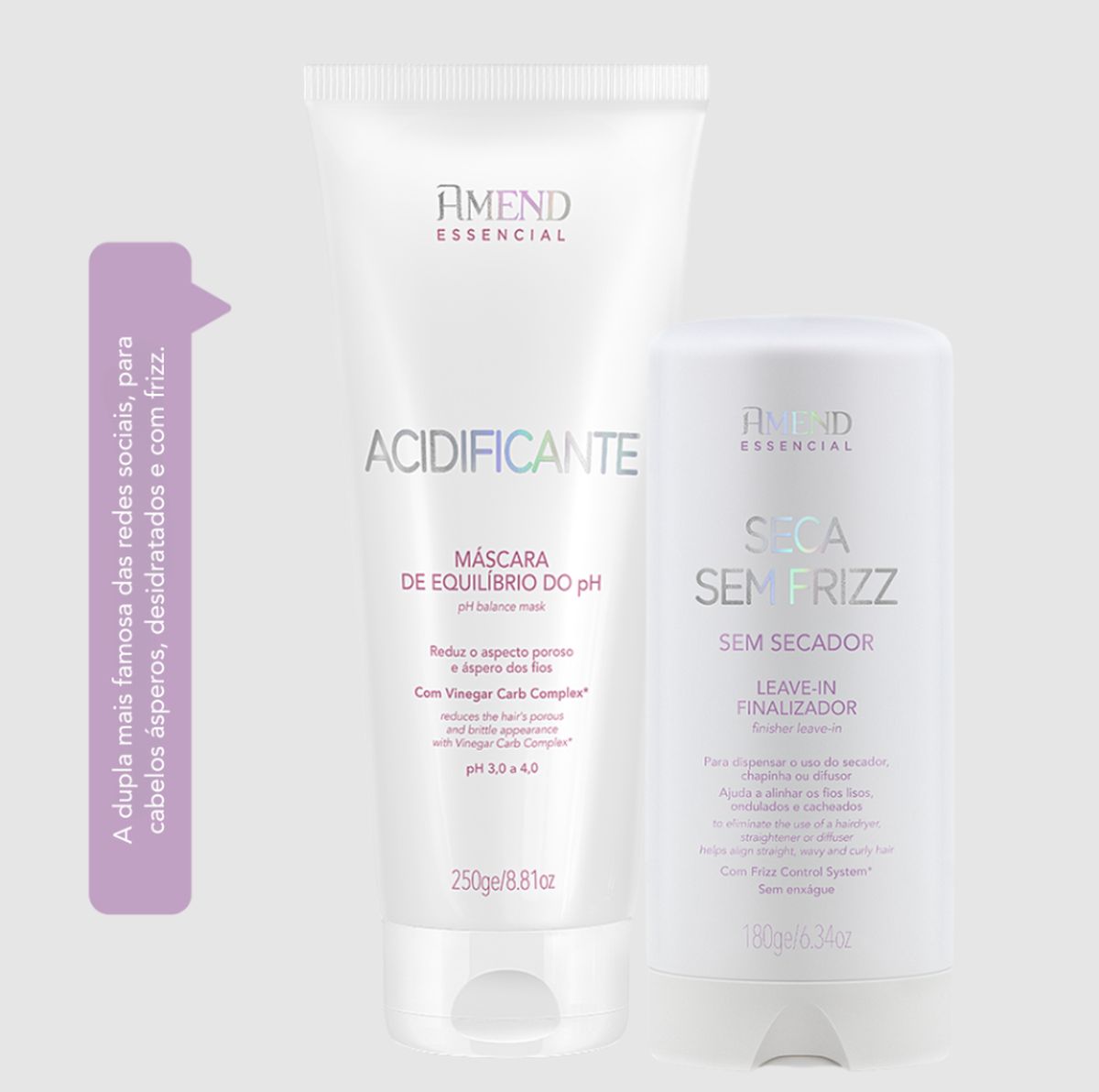 KIT SECA SEM FRIZZ 180ML + ACIDIFICANTE 250G AMEND