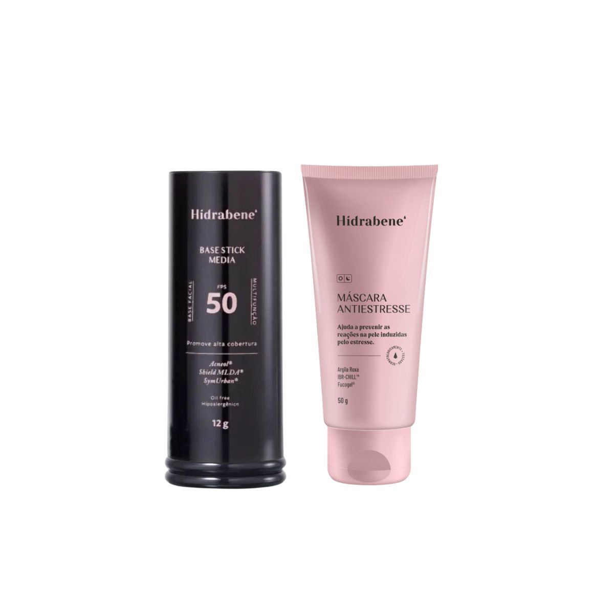 BASE HIDRABENE STICK MEDIA FPS50 12G + MÁSCARA ANTIESTRESSE 50G
