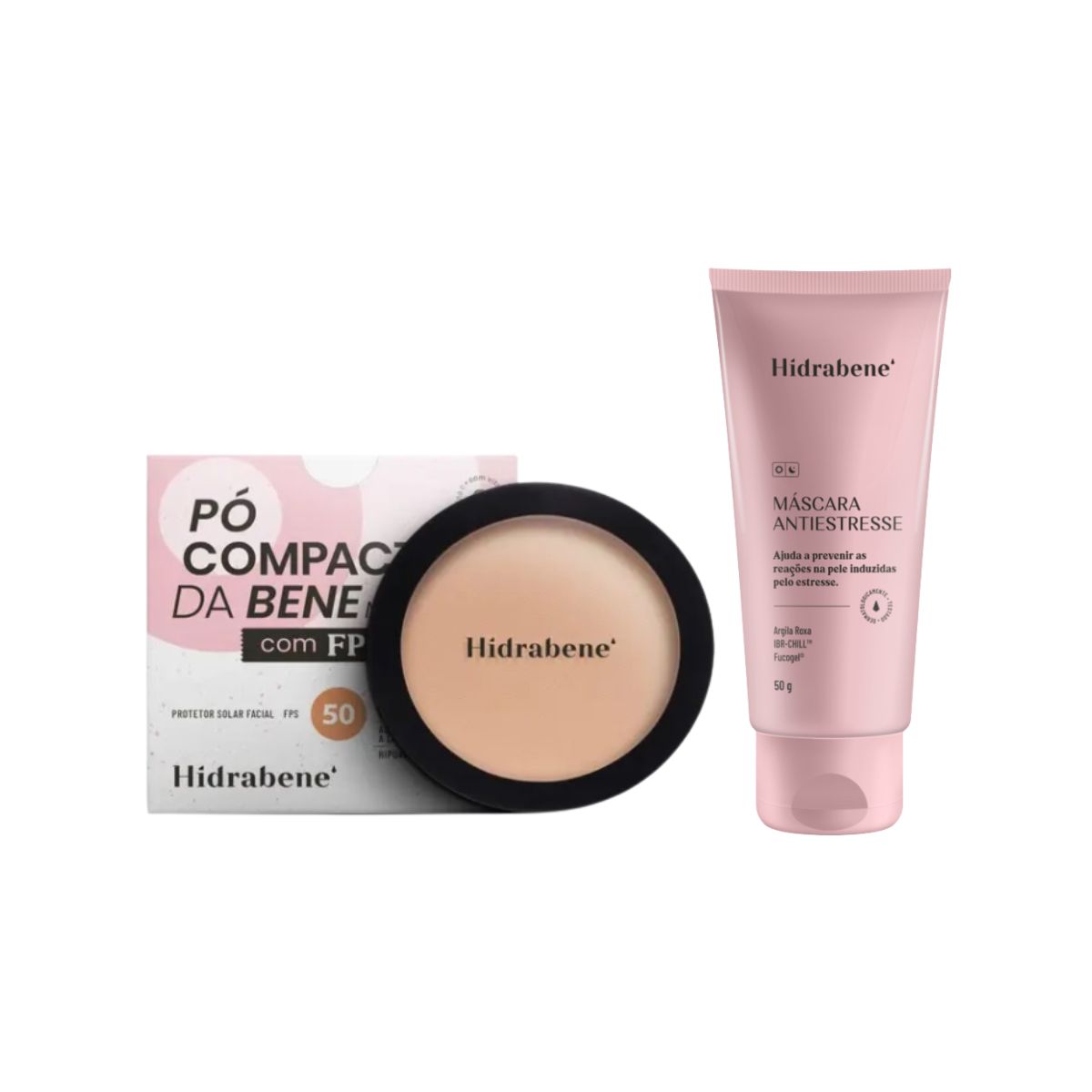PÓ COMPACTO FPS50 CLARO HIDRABENE + MÁSCARA ANTIESTRESSE 50G