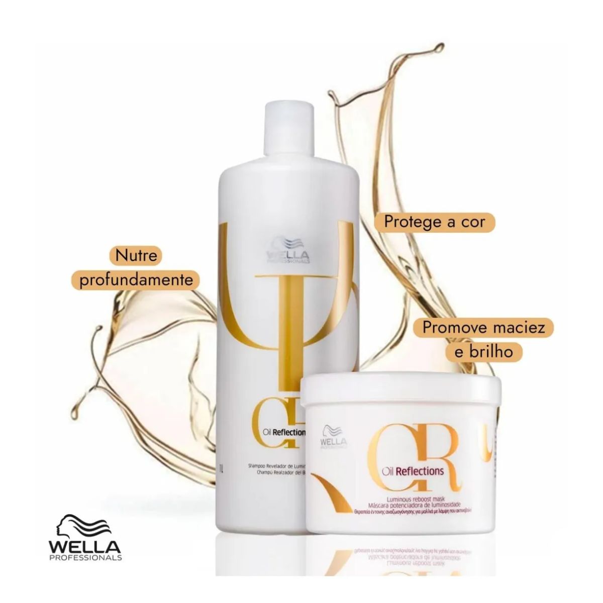 KIT OIL REFLECTIONS WELLA SHAMPOO 1L + MÁSCARA 500ML