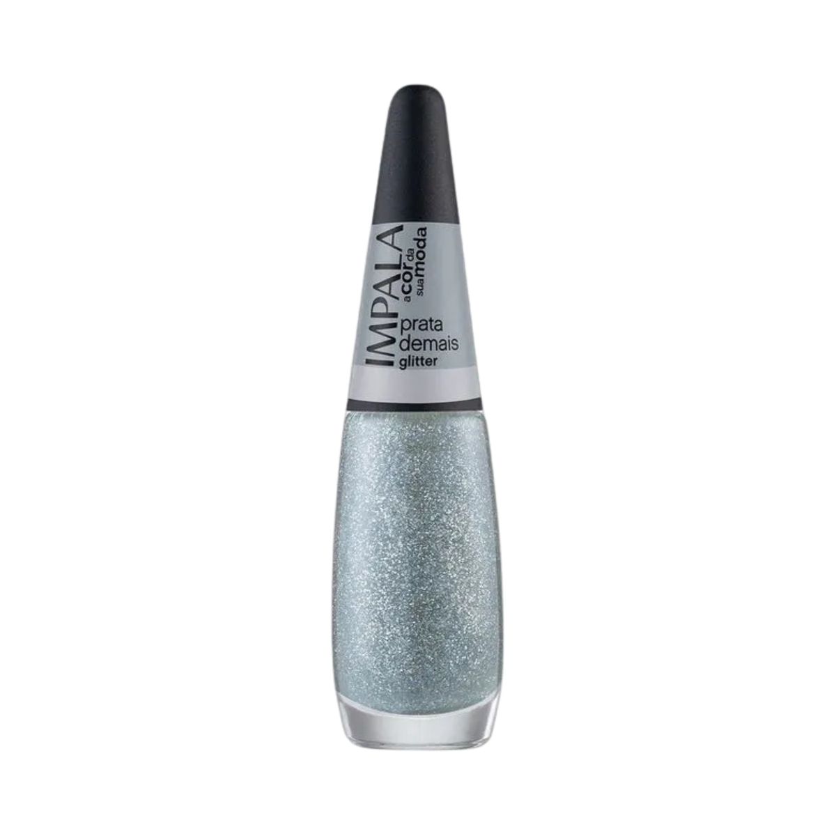 ESMALTE A COR DA MODA GLITTER PRATA DEMAIS IMPALA 7,5ML