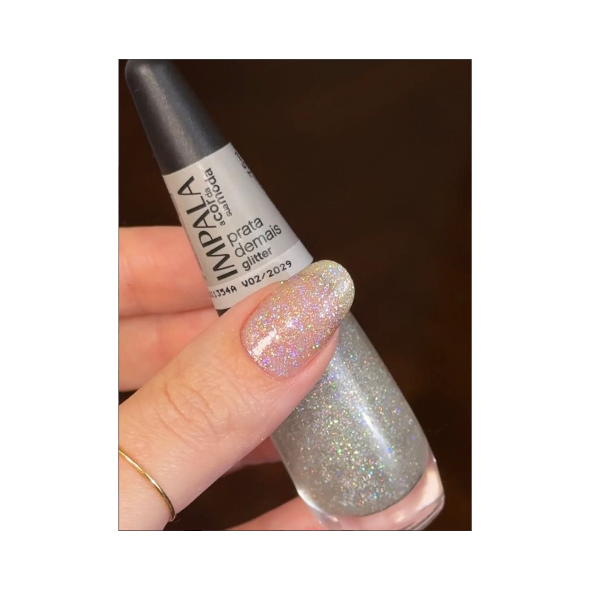 ESMALTE A COR DA MODA GLITTER PRATA DEMAIS IMPALA 7,5ML