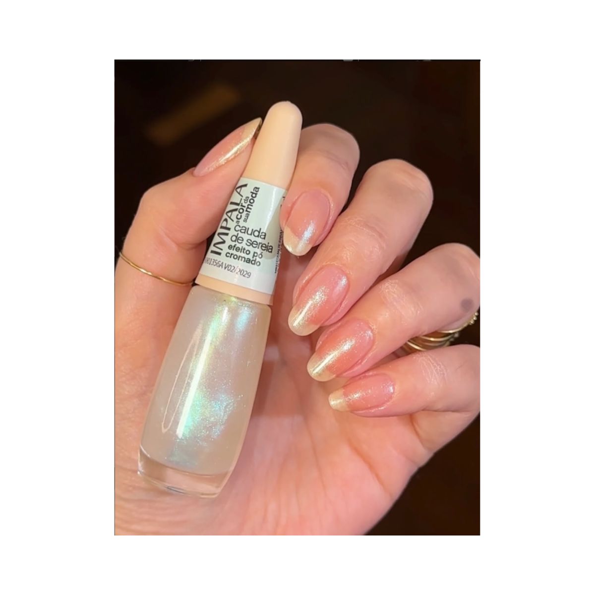ESMALTE A COR DA MODA EFEITO PO CROMADO CAUDA DE SEREIA IMPALA 7,5ML