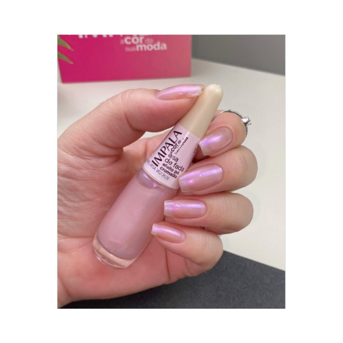 ESMALTE A COR DA MODA EFEITO PO CROMADO ASA DE FADA IMPALA 7,5ML