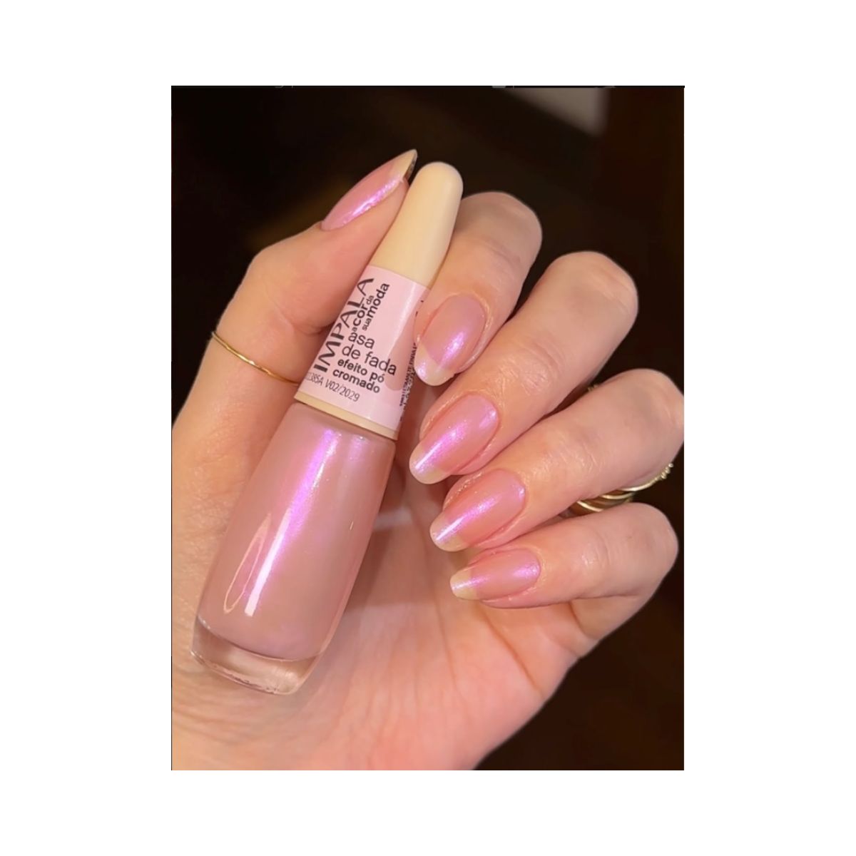 ESMALTE A COR DA MODA EFEITO PO CROMADO ASA DE FADA IMPALA 7,5ML