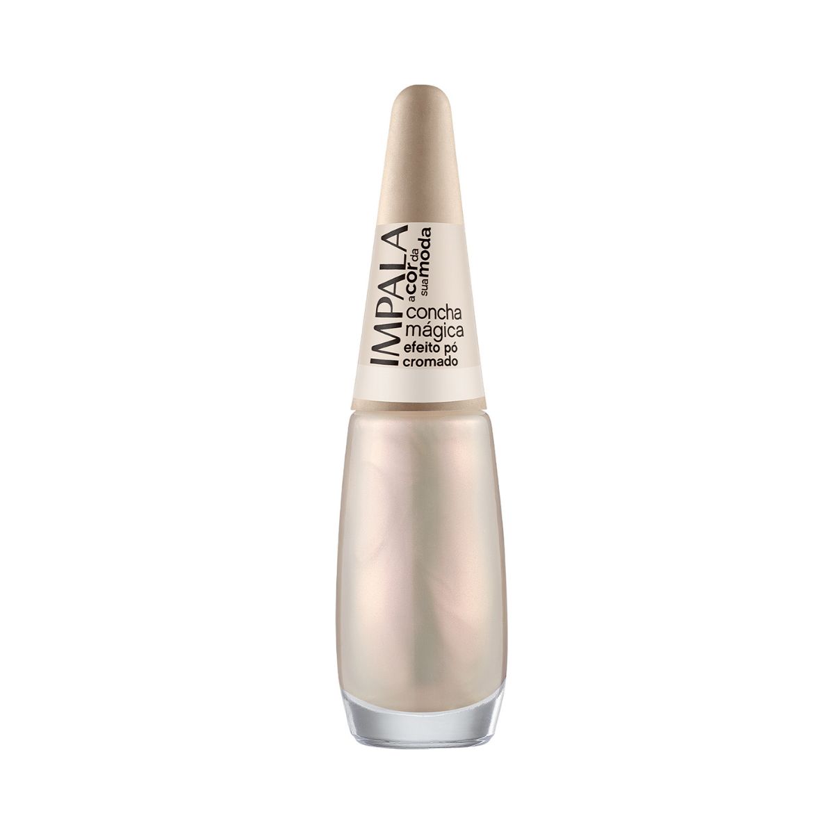 ESMALTE A COR DA MODA EFEITO PO CROMADO CONCHA MAGICA IMPALA 7,5ML