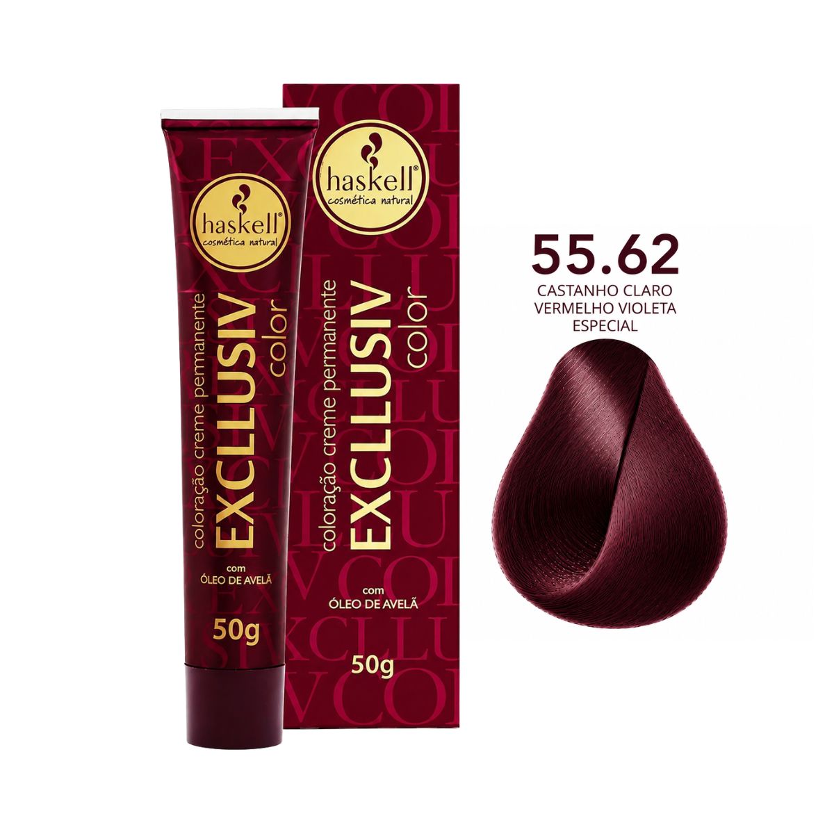 COLORAÇÃO 55.62 CASTANHO CLARO VERMELHO VIOLETA ESPECIAL HASKELL