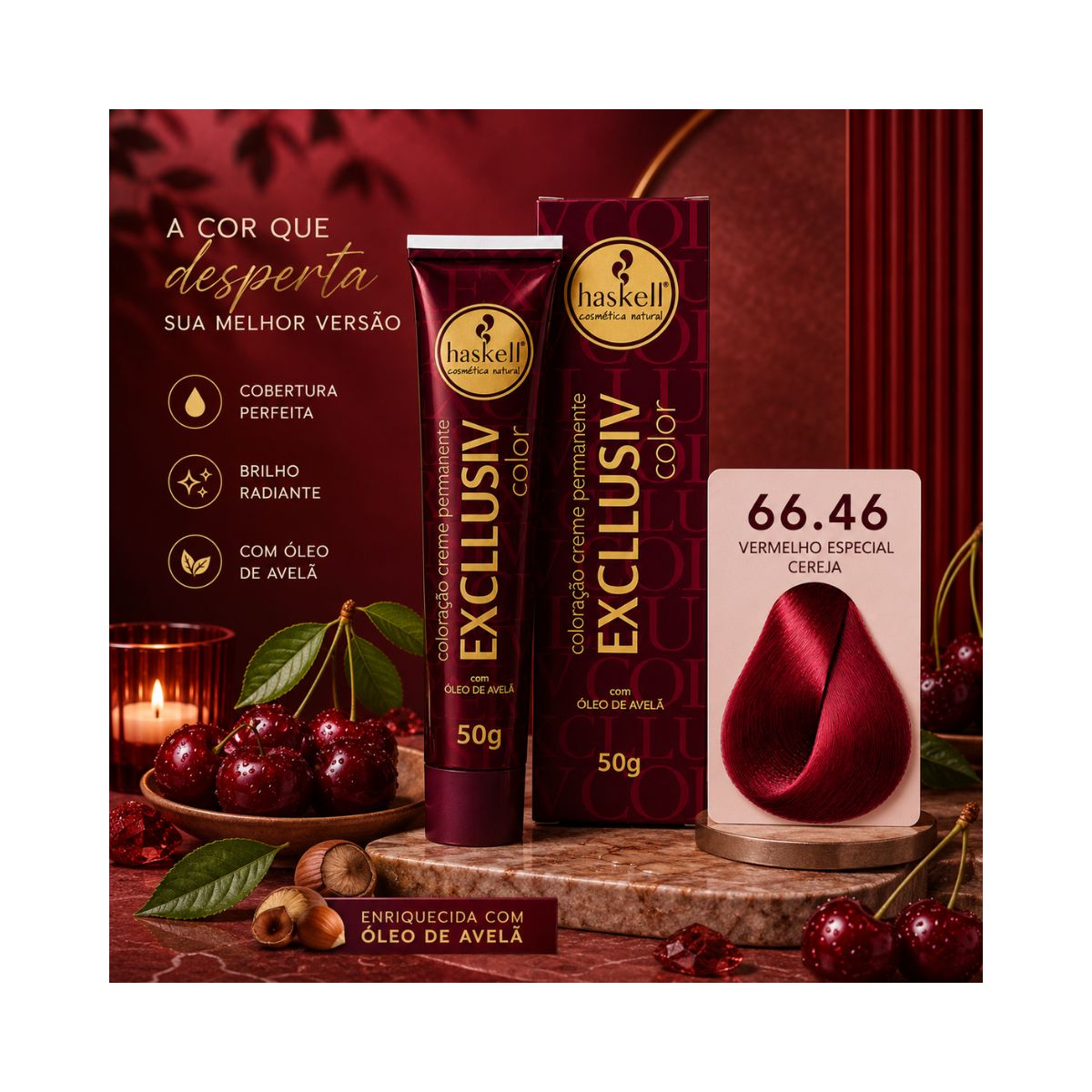 COLORAÇÃO 66.46 VERMELHO ESPECIAL CEREJA HASKELL