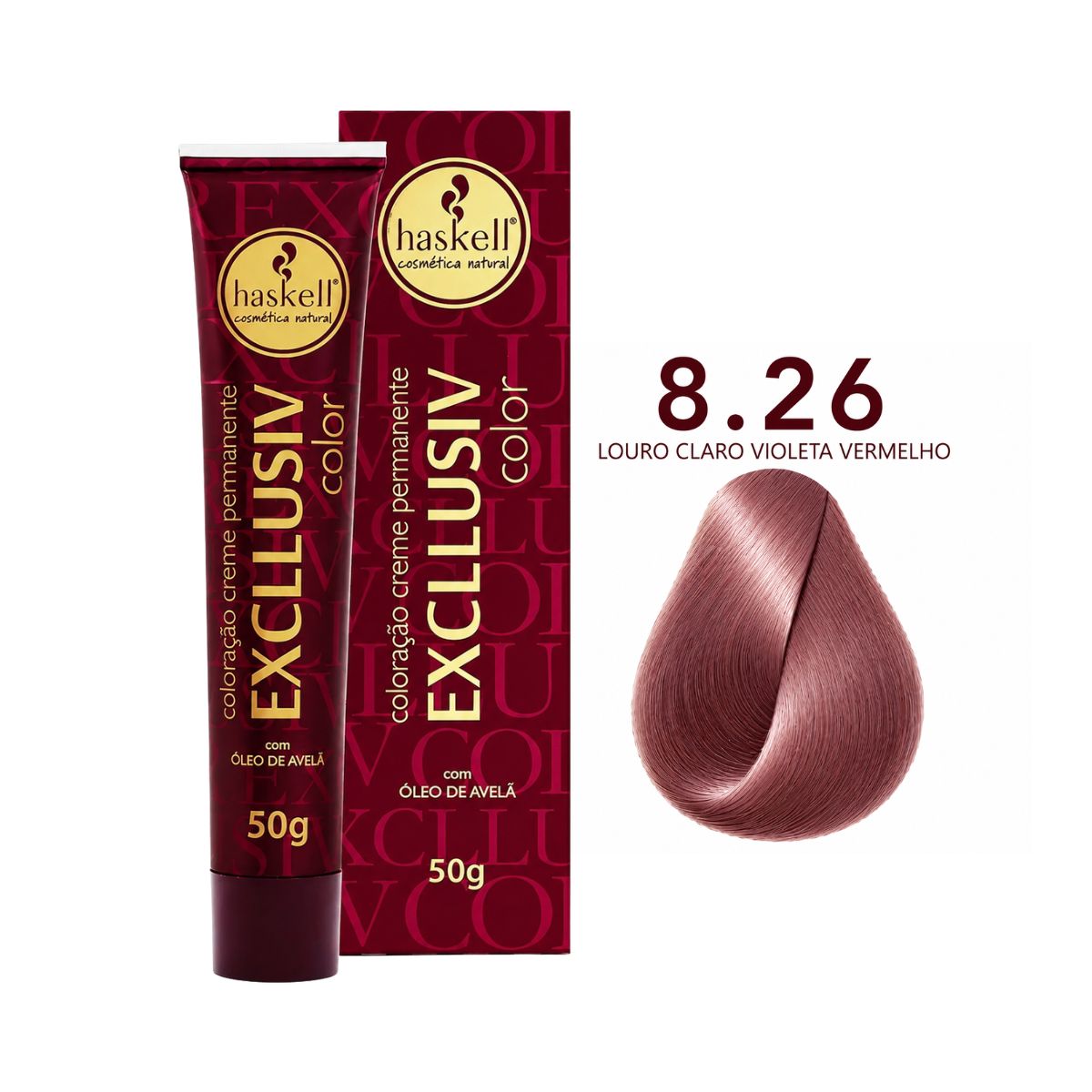 COLORAÇÃO 8.26 LOURO CLARO VIOLETA VERMELHO HASKELL