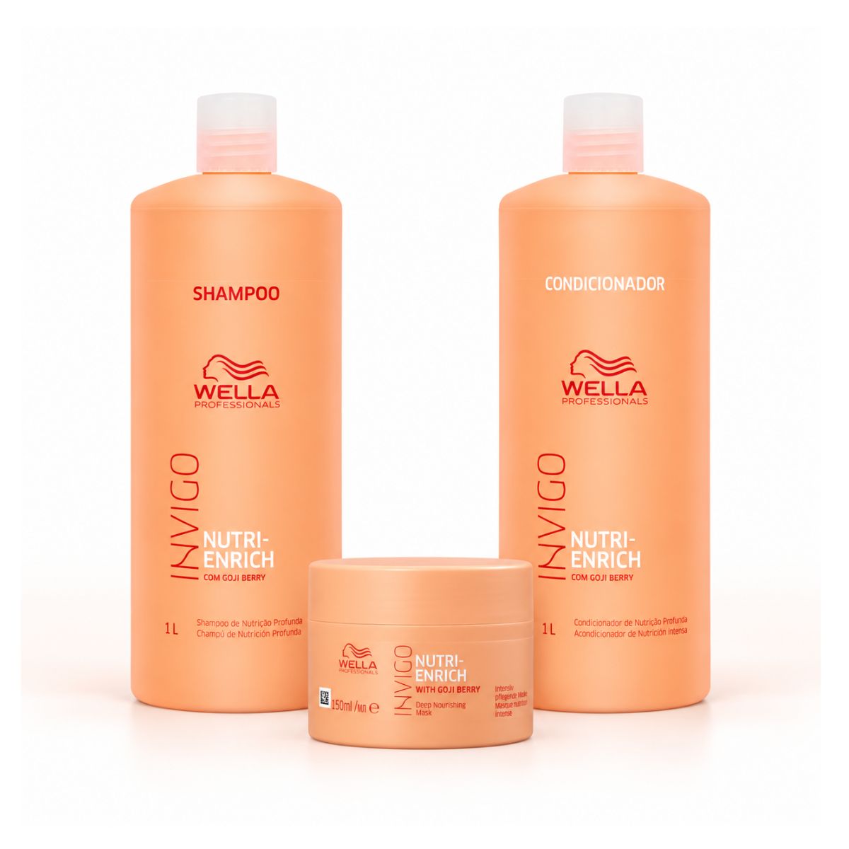 KIT NUTRI ENRICH WELLA SHAMPOO 1L + COND 1L + MÁSCARA 150ML
