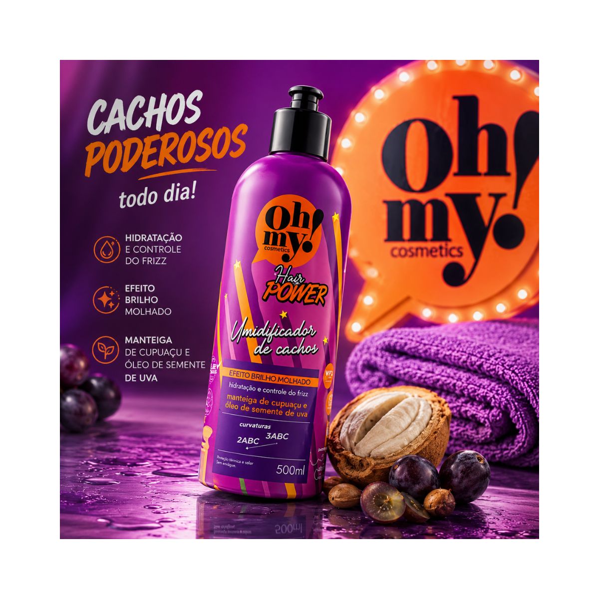 UMIDIFICADOR DE CACHOS OH MY HAIR POWER 500ML