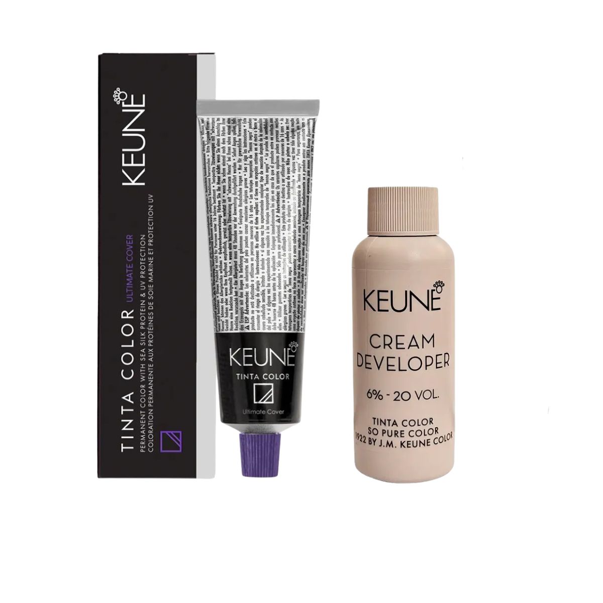 KIT 1 COLORAÇÃO TINTA COLOR ULTIMATE COVER PLUS 6.00 LOURO ESCURO KEUNE 60ML + O