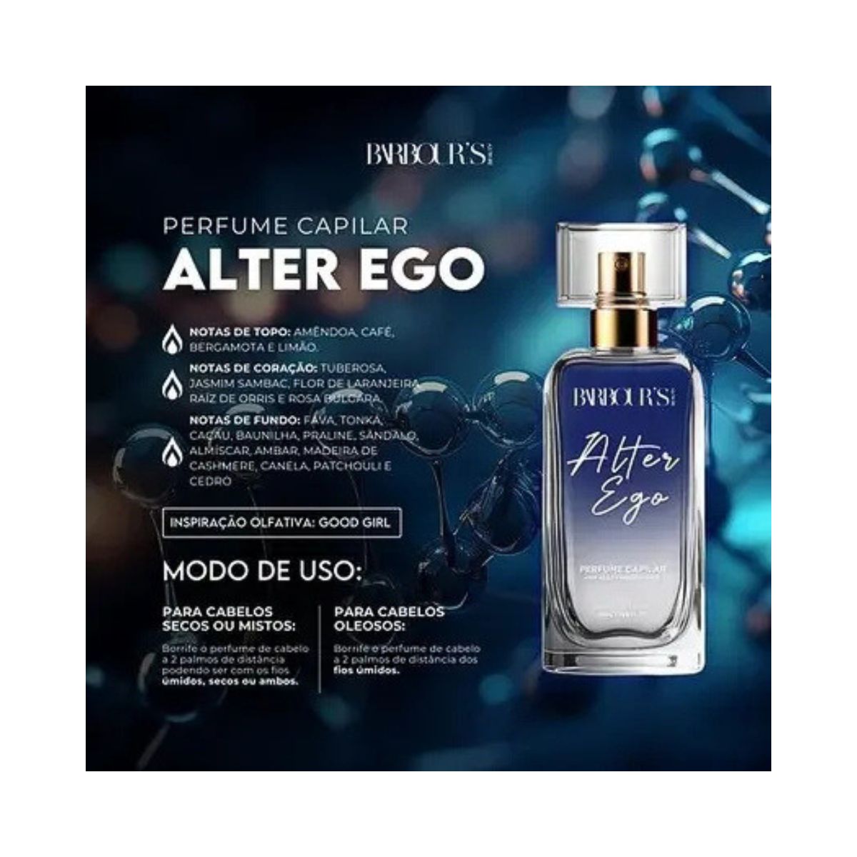 PERFUME CAPILAR ALTER EGO BARBOURS 50ML