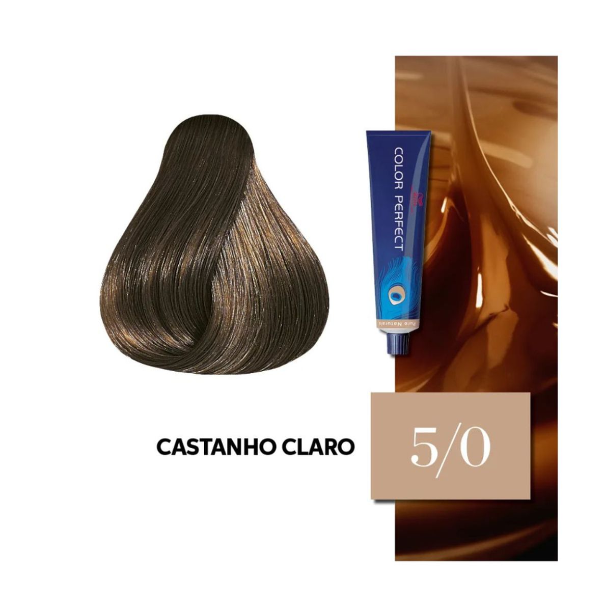 KIT COLOR PERFECT 5.0 CASTANHO CLARO WELLA 60G + OX WELLOXON 20VOL 60ML