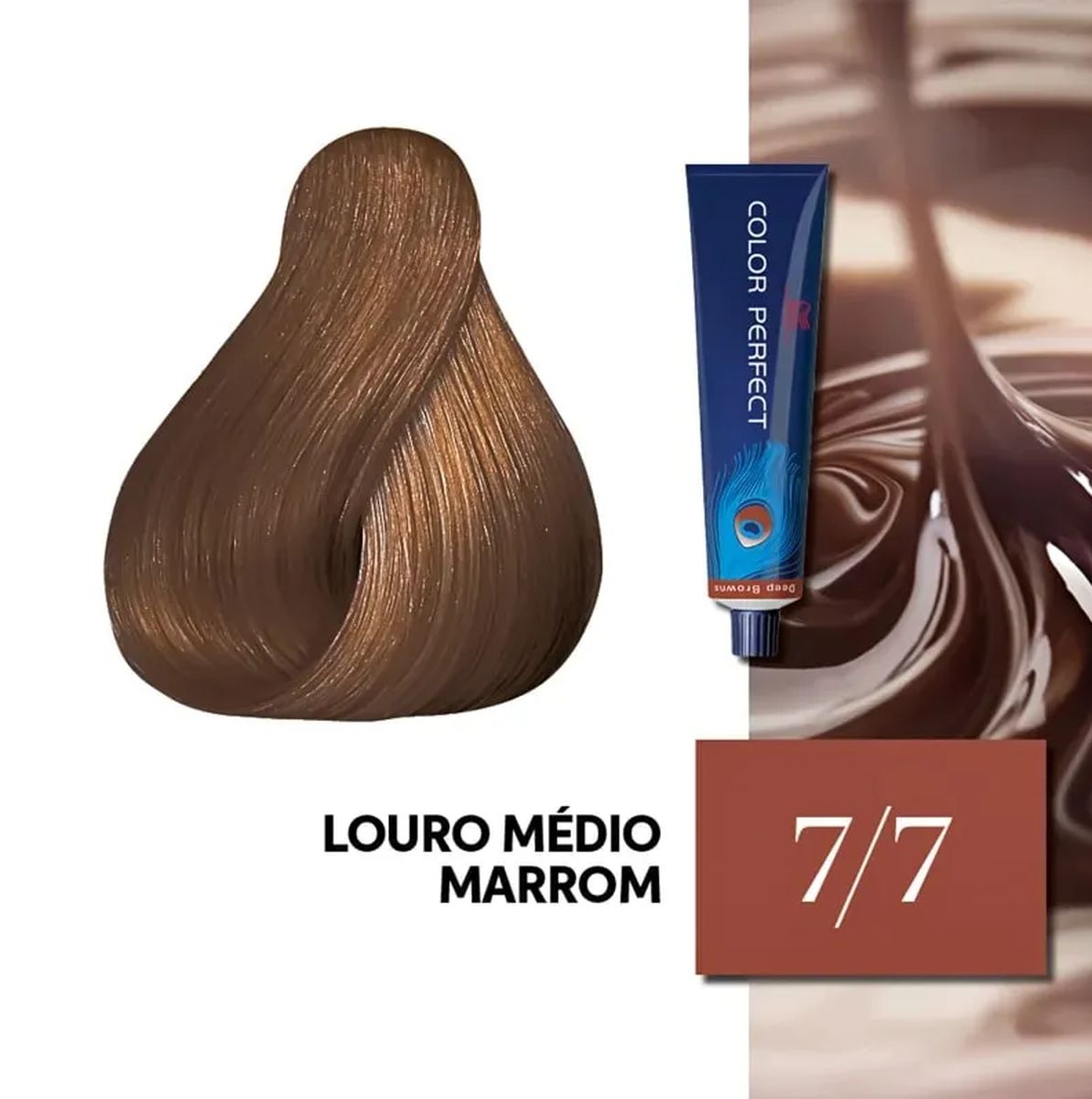 KIT COLOR PERFECT 7.7 LOURO MÉDIO MARROM WELLA 60G + OX WELLOXON 20VOL 60ML