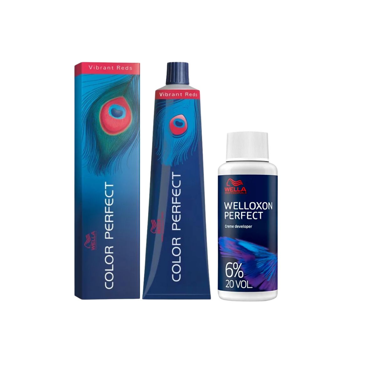 KIT COLOR PERFECT 7/4 LOURO MÉDIO AVERMELHADO WELLA 60G + OX WELLOXON 20VOL 60ML
