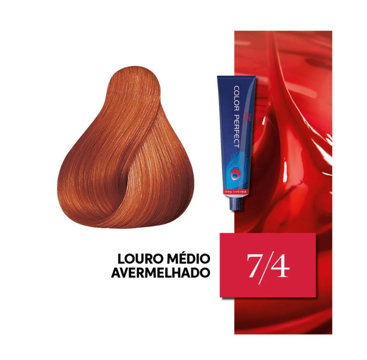 KIT COLOR PERFECT 7/4 LOURO MÉDIO AVERMELHADO WELLA 60G + OX WELLOXON 20VOL 60ML