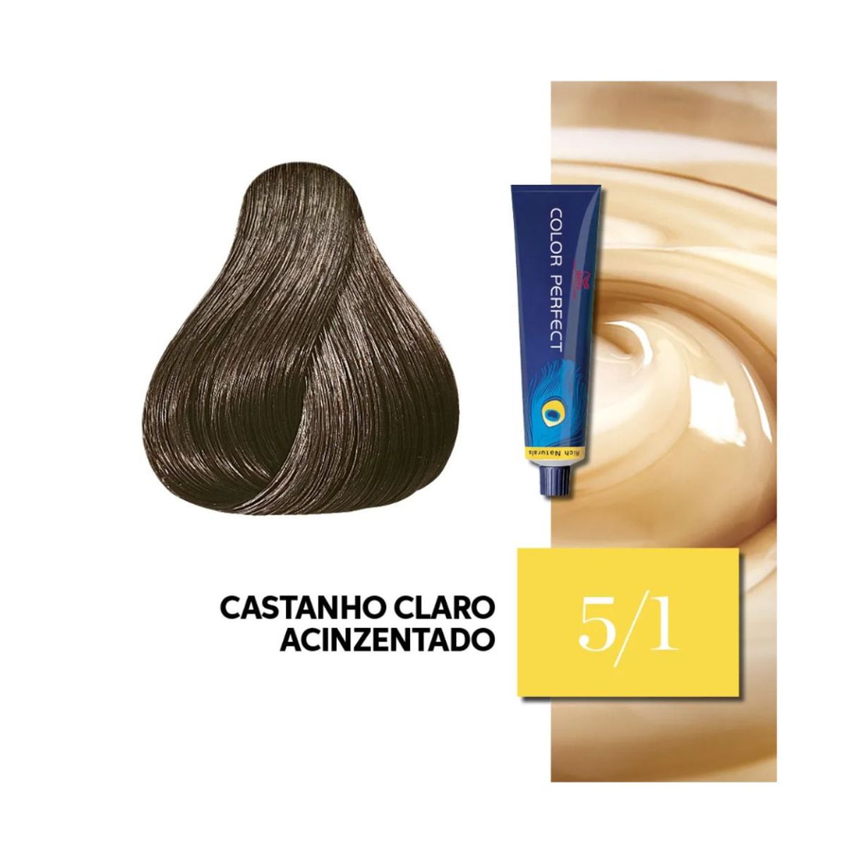 KIT COLOR PERFECT 5.1 CASTANHO CLARO ACINZENTADO WELLA 60G + OX WELLOXON 20VOL 6
