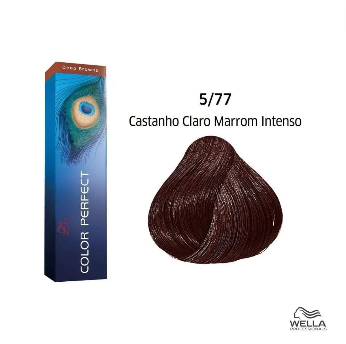 KIT COLOR PERFECT 5.77 CASTANHO CLARO MARROM INT 60G + OX WELLOXON 20VOL 60ML