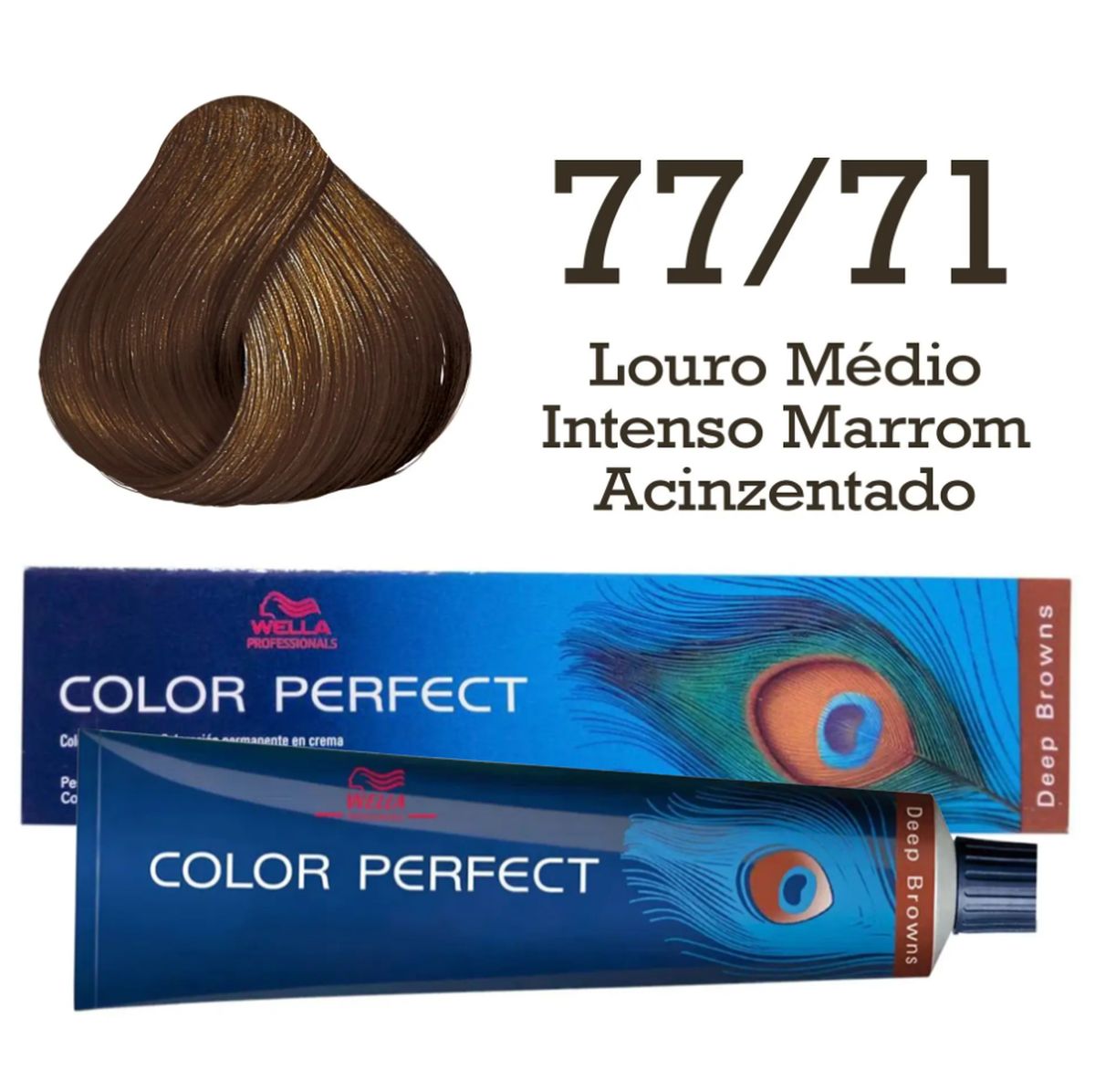 KIT COLOR PERFECT 77/71 LOURO ESC MARROM INT ACINZ WELLA 60G + OX WELLOXON 20VOL