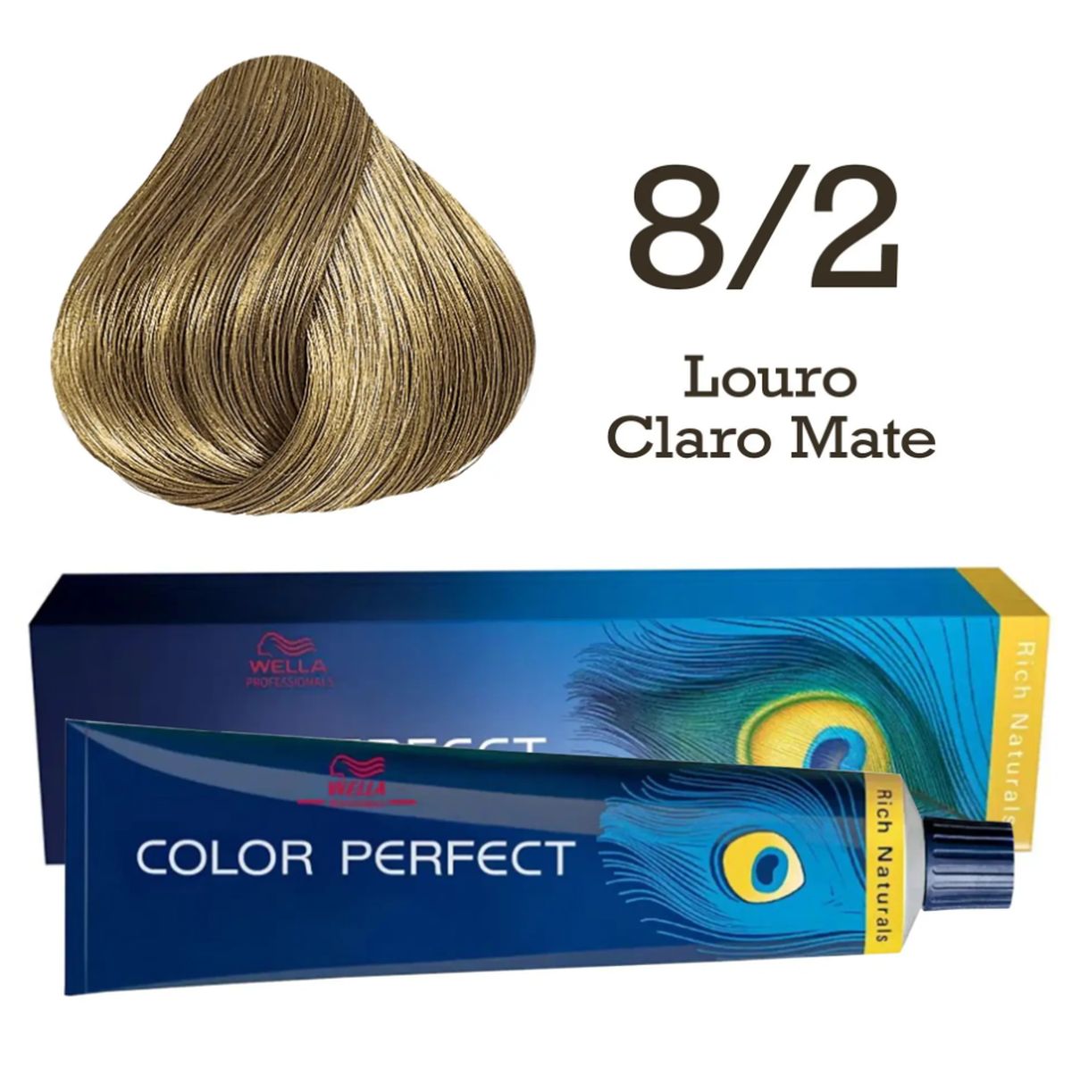 KIT COLOR PERFECT 8.2 LOURO CLARO MATTE WELLA 60G + OX WELLOXON 20VOL 60ML
