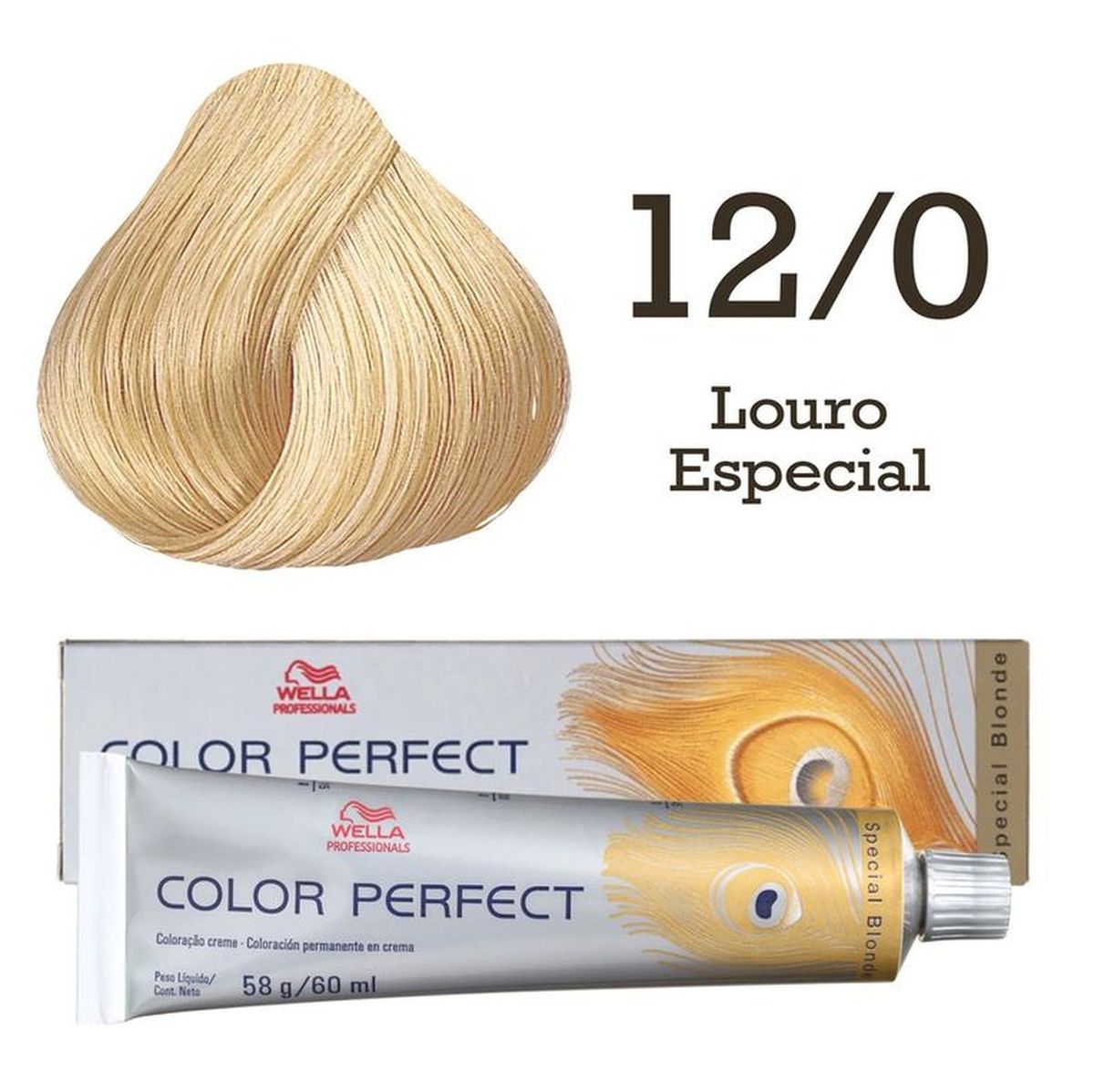 KIT COLOR PERFECT 12.0 LOURO ESPECIAL WELLA 60G + OX WELLOXON 20VOL 60ML