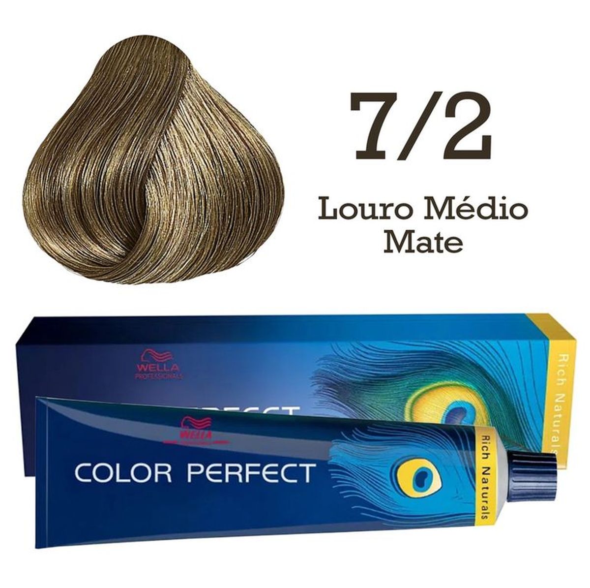 KIT COLOR PERFECT 7.2 LOURO MÉDIO MATTE WELLA 60G + OX WELLOXON 20VOL 60ML