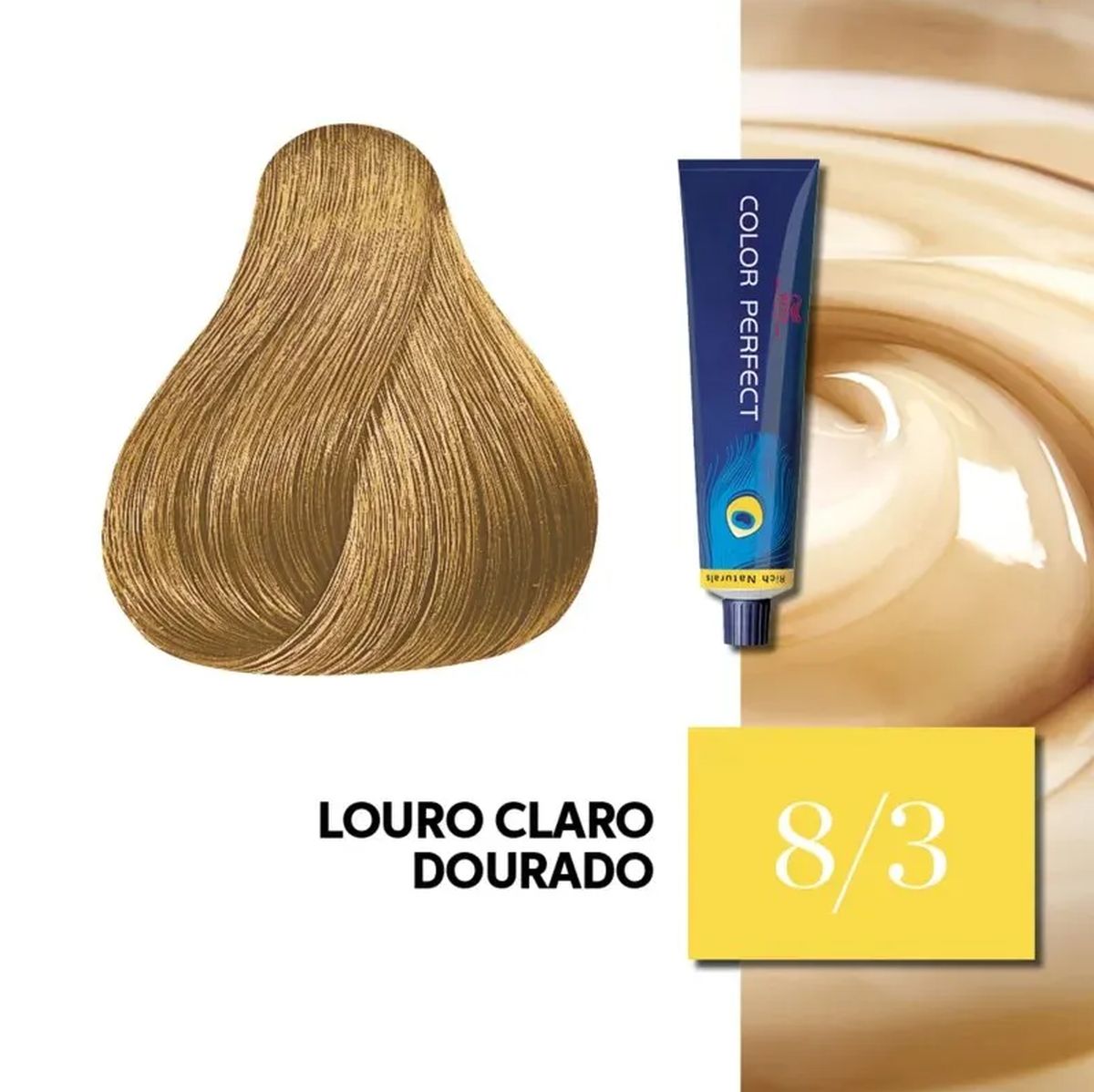 KIT COLOR PERFECT 8/3 LOURO CLARO DOURADO WELLA 60G + OX WELLOXON 20VOL 60ML