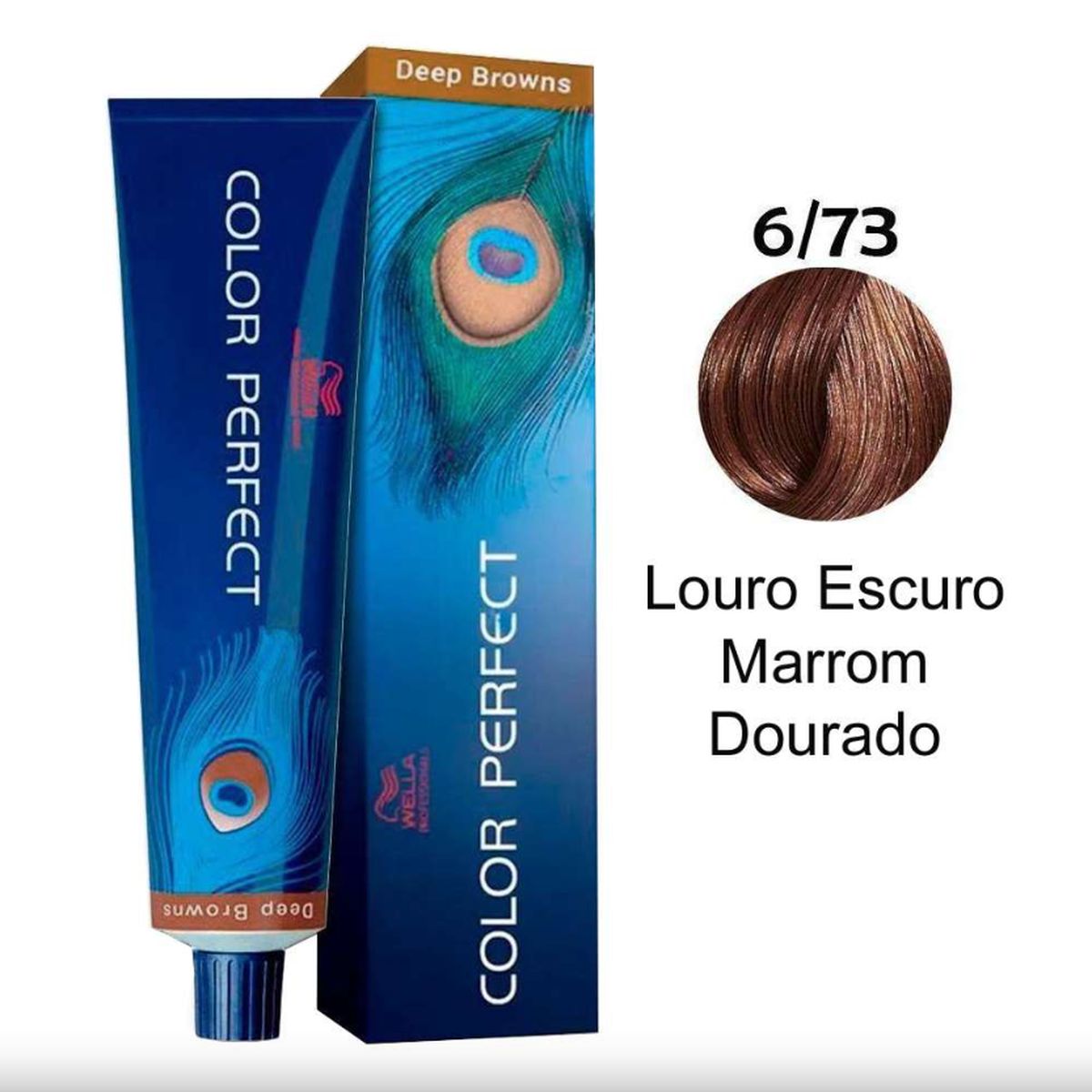 KIT COLOR PERFECT 6/73 LOURO ESC MARROM DOUR WELLA 60G + OX WELLOXON 20VOL 60ML