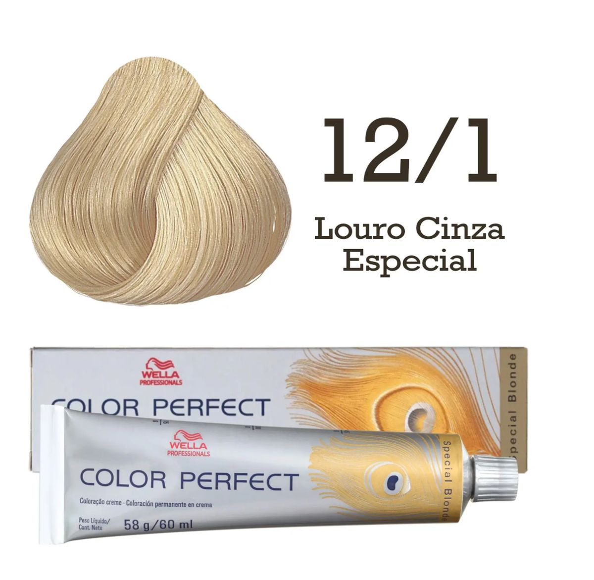 KIT COLOR PERFECT 12.1 LOURO CINZA ESPECIAL WELLA 60G + OX WELLOXON 20VOL 60ML