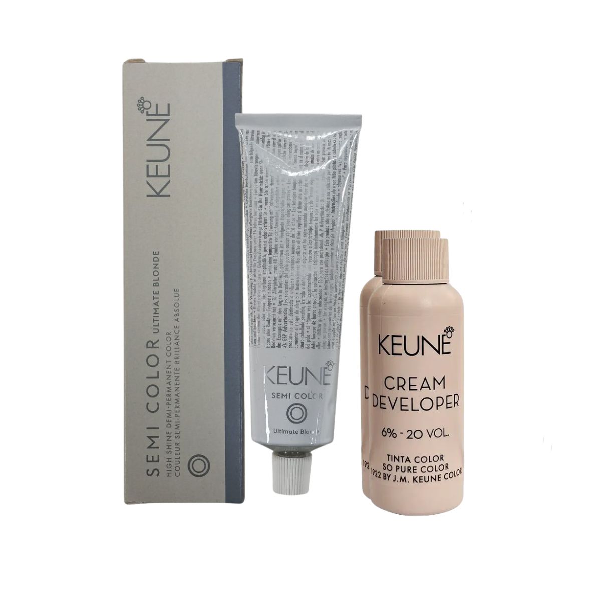 KIT 1 COLORAÇÃO TINTA COLOR ULTIMATE BLOND 1000 LOURO NATURALKEUNE 60ML + OX TI