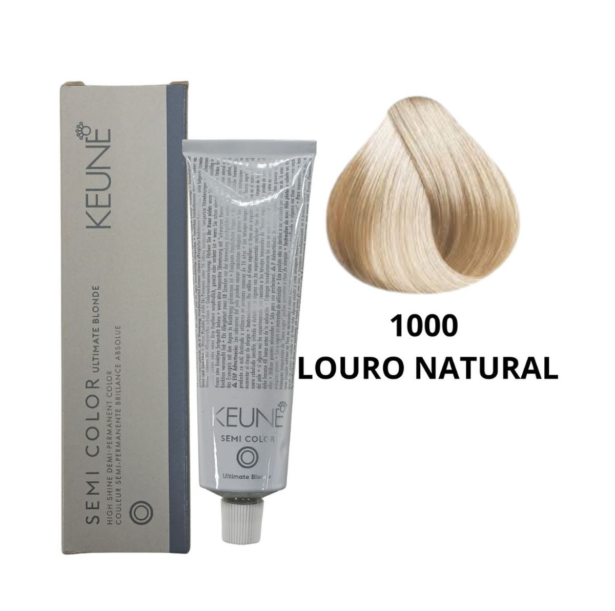 KIT 1 COLORAÇÃO TINTA COLOR ULTIMATE BLOND 1000 LOURO NATURALKEUNE 60ML + OX TI