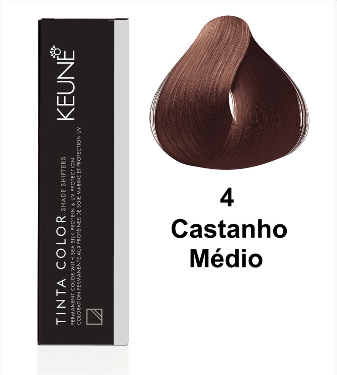 KIT 1 COLORAÇÃO TINTA COLOR 4.0 CASTANHO MÉDIO KEUNE 60ML + OX TINTA DEVELOPER 6