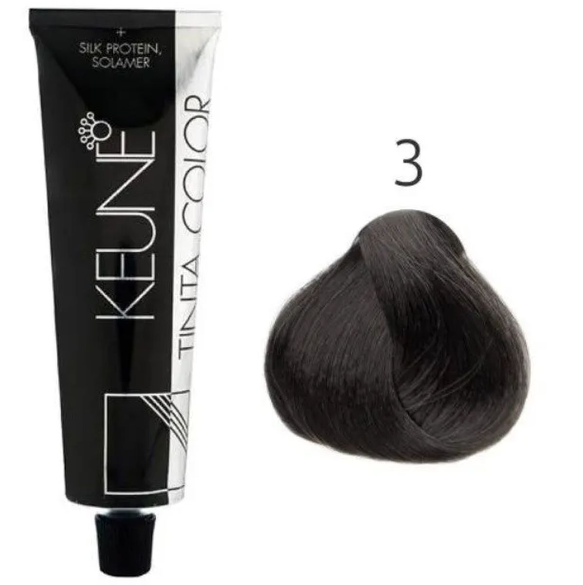 KIT 1 COLORAÇÃO TINTA COLOR 3.0 CASTANHO ESCURO KEUNE 60ML + OX TINTA DEVELOPER 