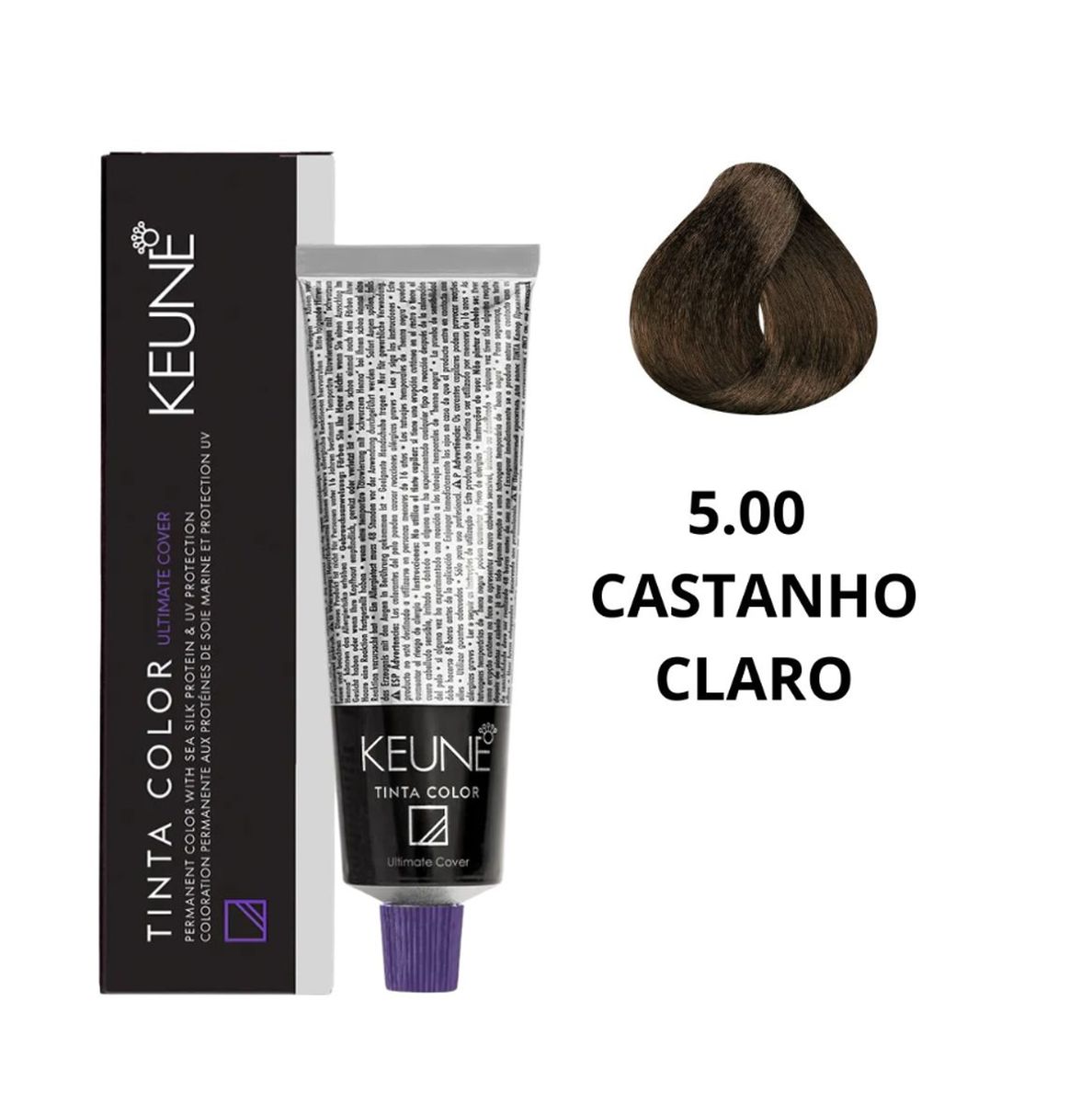 KIT 1 COLORAÇÃO TINTA COLOR UC PLUS 5.00 CASTANHO CLARO KEUNE 60ML + OX TINTA DE