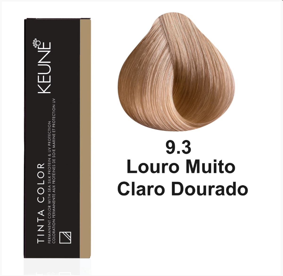 KIT 1 COLORAÇÃO TINTA COLOR 9.3 LOURO MUITO CLARO DOURADO KEUNE 60ML + OX TINTA