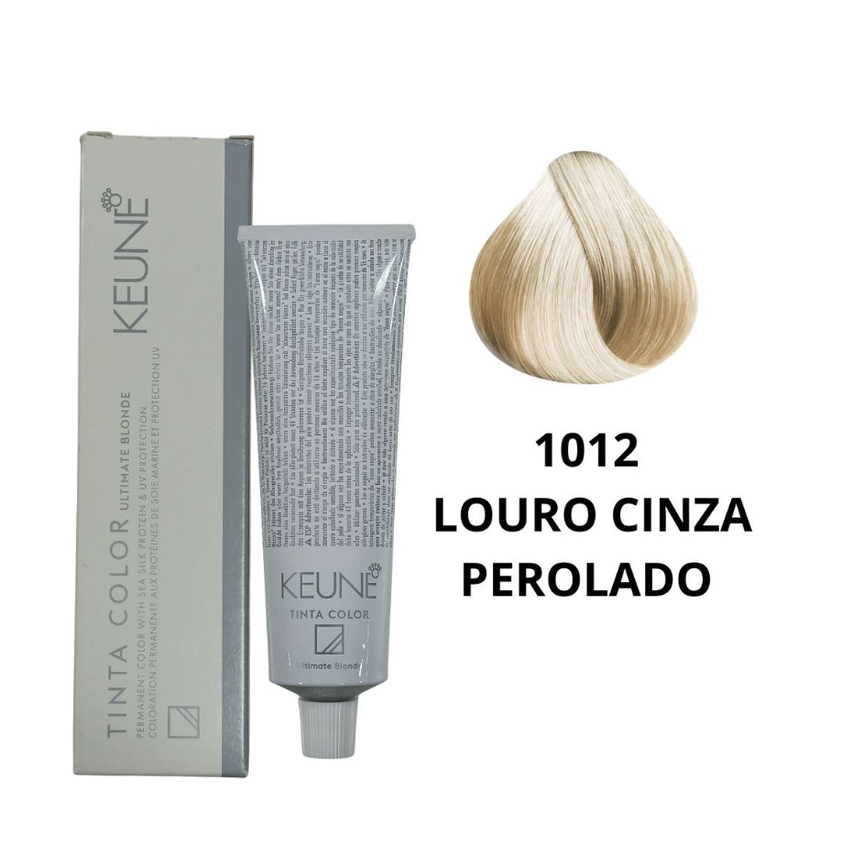 KIT 1 COLORAÇÃO TINTA COLOR KEUNE UB 1012 LOURO CINZA PEROLADO 60ML + OX TINTA D