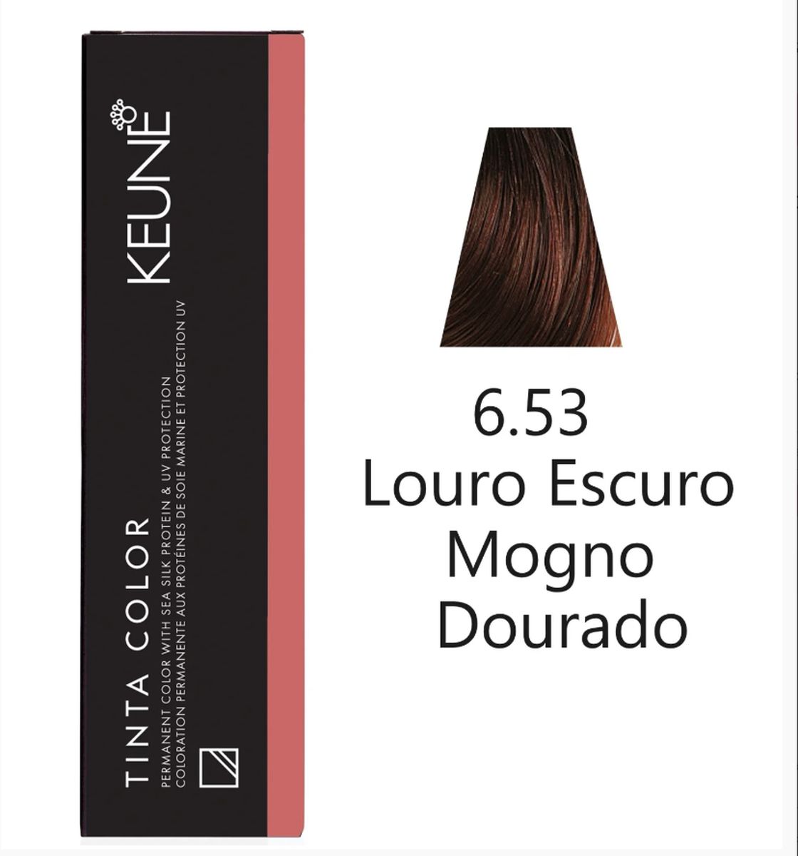 KIT 1 COLORAÇÃO TINTA COLOR 6.53 LOURO ESCURO MOGNO DOURADO KEUNE 60ML + OX TINT