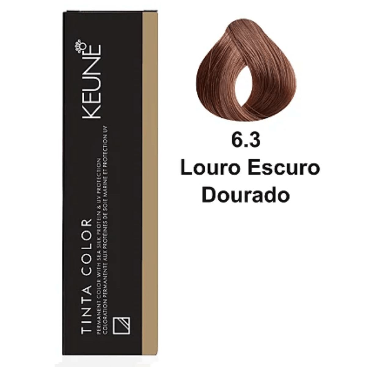 KIT 1 COLORAÇÃO TINTA COLOR KEUNE 6.3 LOURO ESCURO DOURADO 60ML + OX TINTA DEVEL