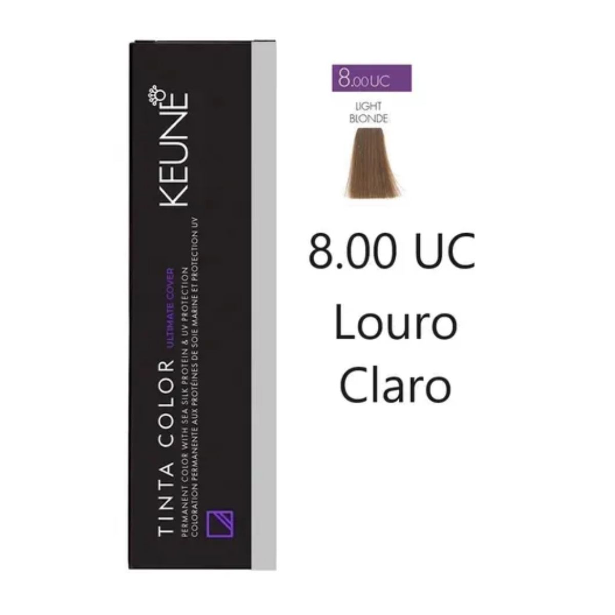 KIT 1 COLORAÇÃO TINTA COLOR KEUNE UC 8.00 LOURO CLARO 60ML + OX TINTA DEVELOPER 