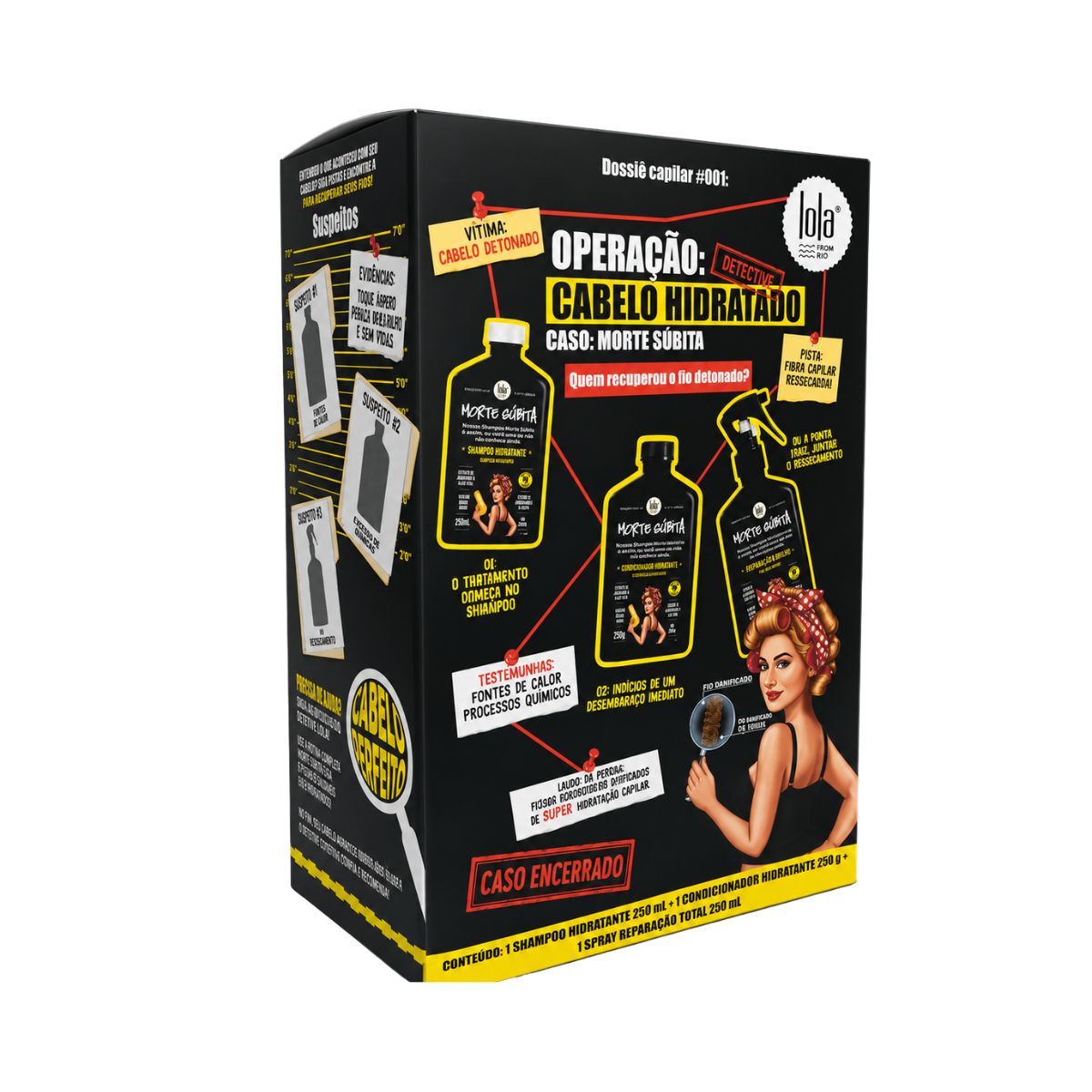 KIT LOOLA MORTE SÚBITA SH 250ML + COND 250G + SPRAY REPARAÇÃO TOTAL 250ML