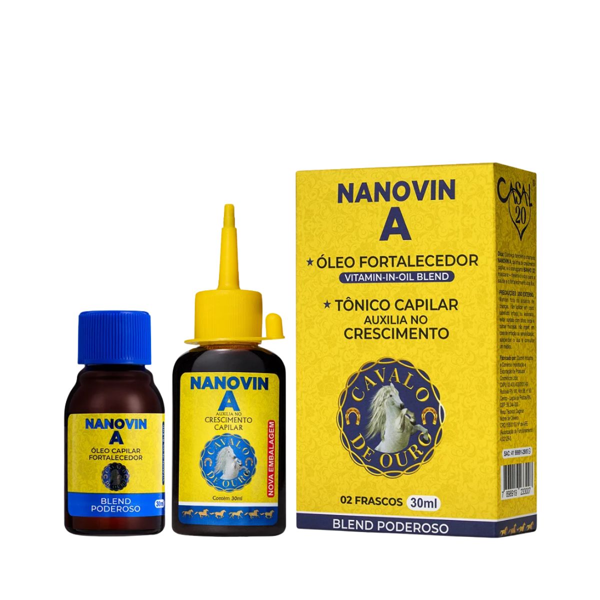 KIT ÓLEO FORTALECEDOR + TÔNICO CAPILAR CASAL 20 NANOVIN A 30ML